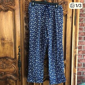 New Directions Navy and White Snowflake Pajama Pants